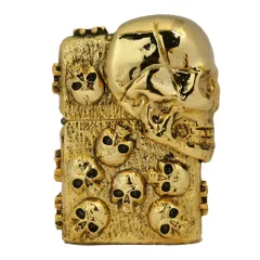 Bật Lửa Zippo ZA-3-185A The Armor Skull Gold - Họa Tiết Đầu Lâu Mạ Vàng, Chất Liệu Đồng Thau Cao Cấp, Độc Lạ, Phong Cách Cá Tính