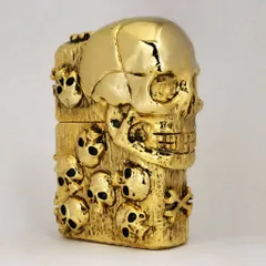 Bật Lửa Zippo ZA-3-185A The Armor Skull Gold - Họa Tiết Đầu Lâu Mạ Vàng, Chất Liệu Đồng Thau Cao Cấp, Độc Lạ, Phong Cách Cá Tính