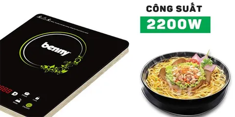 Bếp Từ Đơn Benny BI-2200/19 - 7 Chức Năng Nấu Ăn Hiện Đại 2200W, Bảng Điều Khiển Cảm Ứng, Thiết Kế Nhỏ Gọn và Tiện Dụng