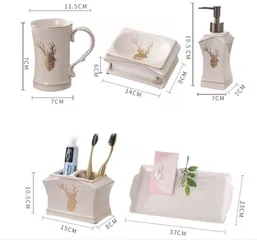 Bộ đồ dùng nhà tắm gốm sứ hình hươu tinh tế - Bộ sản phẩm đa năng tạo điểm nhấn cho không gian phòng tắm của bạn