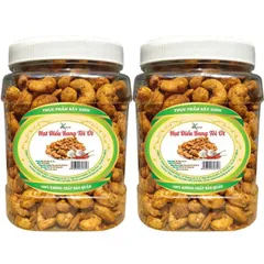 Combo 2 Hộp Hạt Điều Rang Tỏi Ớt SK FOOD - Snack Hương Vị Đậm Đà, Giòn Ngon, Tiện Lợi Để Mang Đi
