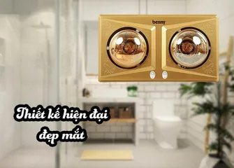 Đèn Sưởi Nhà Tắm 2 Bóng 550W Benny BHT-02M - Sưởi Ấm Nhanh, Chống Nước, Chất Liệu Cao Cấp, Thích Hợp Cho Diện Tích 2m2-4m2
