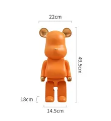 Gấu Bearbrick 50cm Tai Vàng - Đồ Trang Trí Nhà Cửa Thời Thượng Chất Liệu Cao Cấp, Chống Va Đập và Nước