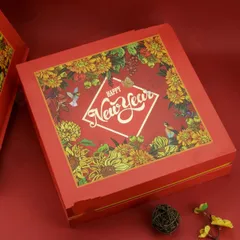 Hộp Quà Tết Cao Cấp Happybox - HPH003 Đỏ Sang Trọng, Quà Tặng Tết Độc Đáo, Bánh Kẹo Nhập Khẩu, Giao Hàng Toàn Quốc