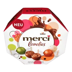Kẹo Socola Storck Merci Lovelies Hộp Lục Giác Cao Cấp - Hương Vị Ngọt Ngào, Quà Tặng Ý Nghĩa Cho Mọi Dịp