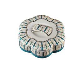 Khay Đựng Bánh Mứt Kẹo 7 Ngăn Bằng Sứ Cao Cấp - Thiết Kế Độc Đáo, Bảo Quản Thực Phẩm An Toàn, Quà Tặng Ý Nghĩa Dịp Lễ Tết
