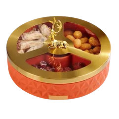 Khay đựng bánh mứt kẹo cao cấp hình hươu hiện đại - 4 ngăn thời trang, trang trí nhà ngày Tết, bảo quản đồ ngọt sạch sẽ