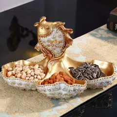 Khay Đựng Bánh Kẹo Hình Cá Đính Đá Sang Trọng - Sản Phẩm Thủ Công Độc Đáo, Hoàn Hảo Cho Trang Trí Nội Thất và Quà Tặng Dịp Lễ Tết