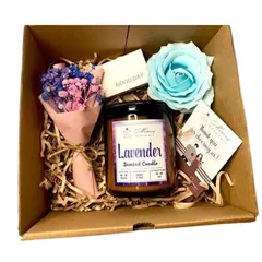 Set quà tặng 20/11 nến thơm Lavender kèm hoa sáp - Hương thơm dễ chịu, quà tặng ý nghĩa cho thầy cô giáo