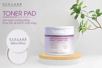 Toner Pad Usolab Bio Glutathione Milky - Hỗ trợ thu nhỏ lỗ chân lông, làm sạch và dưỡng ẩm da hiệu quả, 4 trong 1 70 miếng