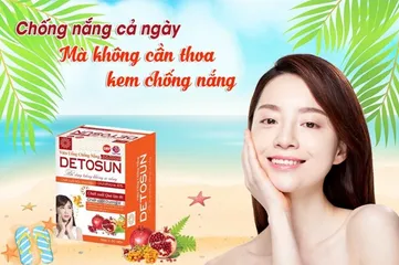 Viên Uống Chống Nắng Detosun Chiết Xuất Lựu Đỏ - Bảo Vệ Da Tối Ưu, Hỗ Trợ Chống Oxy Hóa, Làn Da Sáng Khỏe - Hộp 30 Viên
