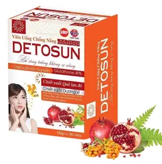 Viên Uống Chống Nắng Detosun Chiết Xuất Lựu Đỏ - Bảo Vệ Da Tối Ưu, Hỗ Trợ Chống Oxy Hóa, Làn Da Sáng Khỏe - Hộp 30 Viên