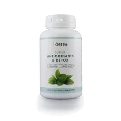 Viên uống thanh lọc cơ thể Rene Super Antioxidants & Detox - Hỗ trợ giảm cân, trẻ hóa da, lọ 40 viên, tăng cường sức khỏe và năng lượng