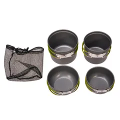 Bộ 4 Nồi Tay Cầm Xếp Gọn Chống Dính - Hợp Kim Nhôm Bền Đẹp, Tiện Lợi Cho Gia Đình 2-4 Người, Phù Hợp Với Dã Ngoại