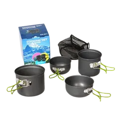 Bộ 4 Nồi Tay Cầm Xếp Gọn Chống Dính - Hợp Kim Nhôm Bền Đẹp, Tiện Lợi Cho Gia Đình 2-4 Người, Phù Hợp Với Dã Ngoại