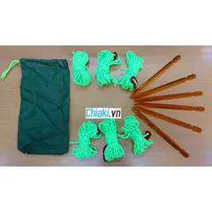 Bộ cọc nhôm 3 chấu và dây dù phản quang giữ lều bạt cắm trại 18cm - Tiện lợi cho chuyến đi picnic dã ngoại ngoài trời