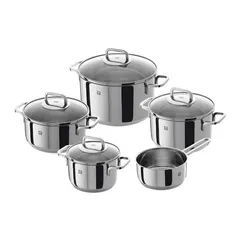 Bộ Nồi 5 Món Zwilling Quadro 65060-000 Cao Cấp - Thép Không Gỉ 18/10, Nắp Kính, An Toàn cho Mọi Loại Bếp