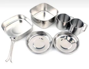Bộ Nồi Dã Ngoại CAMELWILL 6 Món - Chất Liệu Inox Bền Bỉ, Chống Gỉ, Tiện Lợi Cho Chuyến Du Lịch, Cắm Trại