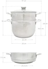 Bộ Nồi Xửng Hấp Inox 3 Đáy Fivestar 26cm - Chất Liệu Cao Cấp, Sang Trọng, Phù Hợp Gia Đình 4-6 Người