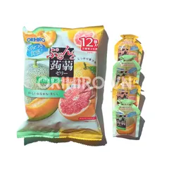 Combo 2 Gói Thạch Mềm Trái Cây Orihiro Vị Dưa Lưới & Bưởi Hồng - Ngon Miệng, Giàu Chất Xơ, Thích Hợp Cho Trẻ Em Và Người Lớn