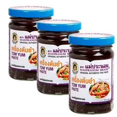 Combo 3 Lọ Sốt Lẩu Thái Maepranom Tom Yum Paste - Hương Vị Chua Cay Đậm Đà Cho Các Món Lẩu Thái Ngày Cuối Tuần