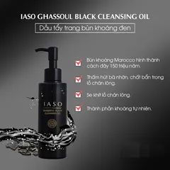 Dầu Tẩy Trang Bùn Khoáng Đen IASO Ghassoul - Làm Sạch Da Ngay Lập Tức, Se Khít Lỗ Chân Lông, Dành Cho Mọi Loại Da 150ml