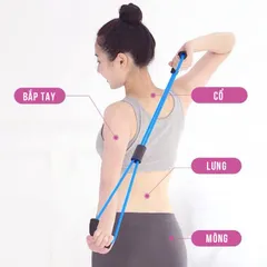 Dây kháng lực số 8 Justfit cho tập gym, yoga tại nhà - Dụng cụ thể thao dễ sử dụng, tay cầm êm ái, hỗ trợ giảm mỡ bụng hiệu quả
