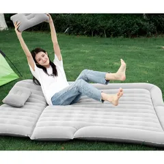 Đệm Hơi Ô Tô Gấp Gọn Vải Nhung Cao Cấp - Đệm Cắm Trại Dã Ngoại, Nghỉ Ngơi Tiện Lợi, Tối Đa 300kg