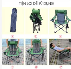 Ghế xếp gấp gọn dã ngoại, đi câu đa năng chịu lực 250kg, tiện lợi cho cắm trại, picnic, chất liệu cao cấp bền bỉ, thoải mái khi sử dụng