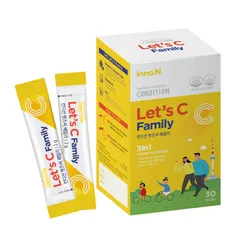 Bột Uống Inno.N Condition Let's C Family Hỗ Trợ Bổ Sung Vitamin C, Kẽm và B2 - Tăng Cường Đề Kháng, Hộp 30 Gói