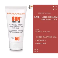 Kem Chống Nắng Bruno Vassari Sun Defense Anti-Age SPF50 - Bảo Vệ Da Tối Ưu, Giữ Ẩm, Ngăn Ngừa Lão Hóa, 50ml