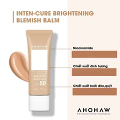 Kem nền Ahohaw Inten-Cure Brightening Blemish SPF 50 PA+++ - Che khuyết điểm, làm sáng da tự nhiên, kem trang điểm chống nắng, 50g