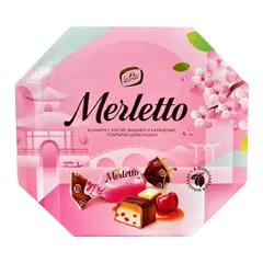 Kẹo Socola Vị Anh Đào Merletto Nga - Hương Vị Độc Đáo Caramel Sang Trọng, Quà Tết Ý Nghĩa 150g