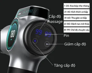 Máy Massage Cầm Tay Jiashi SMS01 - 99 Cấp Độ Massage Chuyên Sâu, Thiết Kế Nhỏ Gọn, Thư Giãn Toàn Thân, 8 Đầu Massage Chất Lượng Cao