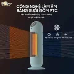 Máy Sưởi Gốm Bear DNQ-C20B1 2000W - Công Nghệ Sưởi PTC Hiện Đại, Yên Tĩnh, An Toàn Cho Mùa Đông ấm áp