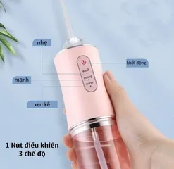 Máy Tăm Nước Cầm Tay Jiashi MTN01 - 3 Chế Độ, 4 Đầu Chuyên Dụng, Làm Sạch Hiệu Quả Cho Người Niềng Răng
