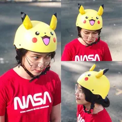 Mũ Bảo Hiểm Nửa Đầu Pikachu Tai Dễ Thương - Mũ Bảo Vệ Chất Lượng Cao Dành Cho Fan Anime - Đẹp, Độc, Thời Trang