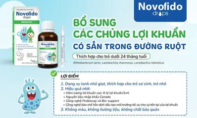 Novofido Drops - Hỗ Trợ Bổ Sung Lợi Khuẩn Cho Bé, Cải Thiện Hệ Tiêu Hóa, An Toàn và Lành Tính, 15ml