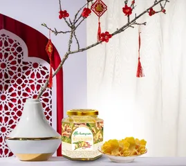 Hộp quà Tết Mộc Hương Sơn - Set mứt saffron và táo đỏ sấy cao cấp, món quà sang trọng cho người thân và bạn bè