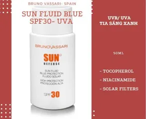 Sữa Chống Nắng Bruno Vassari Sun Fluid Blue Protection SPF30 - Bảo Vệ Da Khỏi Tia UV, Thấm Nhanh, Chống Nước, 50ml