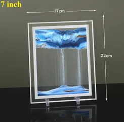 Tranh Cát Chảy 3D Để Bàn Trang Trí Khung Chữ Nhật - Nghệ Thuật Thư Giãn Sống Động, Chất Liệu Thủy Tinh và Acrylic