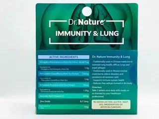 Viên uống bổ phổi Dr. Nature Immunity & Lung 60 viên - Tăng cường miễn dịch, hỗ trợ sức khỏe phổi tự nhiên, không chất bảo quản