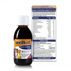 Siro Wellkid Multivitamin Liquid 150ml - Vitamin tổng hợp cho trẻ từ 4-12 tuổi, tăng cường sức đề kháng và phát triển toàn diện