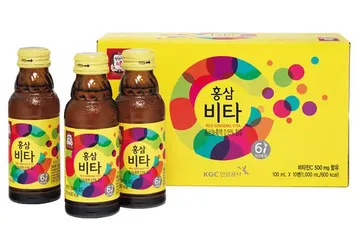 Nước Uống Hồng Sâm Vitamin C KGC Red Ginseng Vita - Nước Bổ Sung Sức Khỏe Từ Hồng Sâm 6 Năm Tuổi, Hỗ Trợ Làm Đẹp Da 100ml x10 Chai