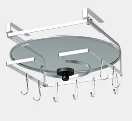 Giá treo đa năng gắn tủ bếp Hobby Home Decor NVTT - Chất liệu inox bền, tiết kiệm không gian với 8 móc treo đa dụng