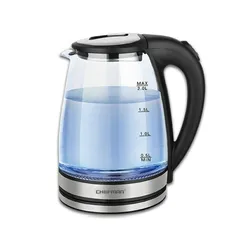 Ấm Siêu Tốc Thủy Tinh Chefman CM-736T - Dung Tích 2 Lít, Công Suất 1500W, Thiết Kế Cao Cấp, Đun Nước Nhanh Chóng, Tiện Lợi Sử Dụng