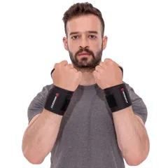 Băng quấn cổ tay tập gym Goodfit GF301W màu đen - Hỗ trợ tăng lực, giảm chấn thương cho người tập thể hình, dụng cụ thể thao chất lượng.