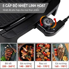 Bếp Nướng Điện Lebenlang LBG8588 Cao Cấp Không Khói - 5 Chế Độ Nhiệt, Bề Mặt Chống Dính, Tay Cầm Cách Nhiệt - Giao Hàng Toàn Quốc