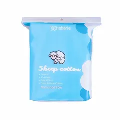 Bông Tẩy Trang Habaria Sheep Cotton - 234 Miếng 100% Cotton Tự Nhiên, Mềm Mịn, Không Gây Kích Ứng, Dùng Cho Mọi Loại Da