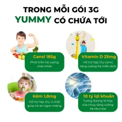 Bột Mầm Lúa Mạch Trái Cây Yummy - Hộp 20 Gói Hỗ Trợ Tăng Sức Đề Kháng Cho Bé Và Gia Đình, Dinh Dưỡng Cao, Dễ Uống